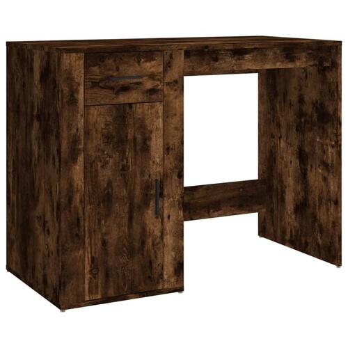 Skrivebord 100x49x75 cm konstrueret træ røget egetræsfarve