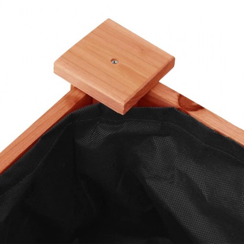 Plantekasse med hjul og foring 71×37×80 cm - massivt fyrretræ, brun
