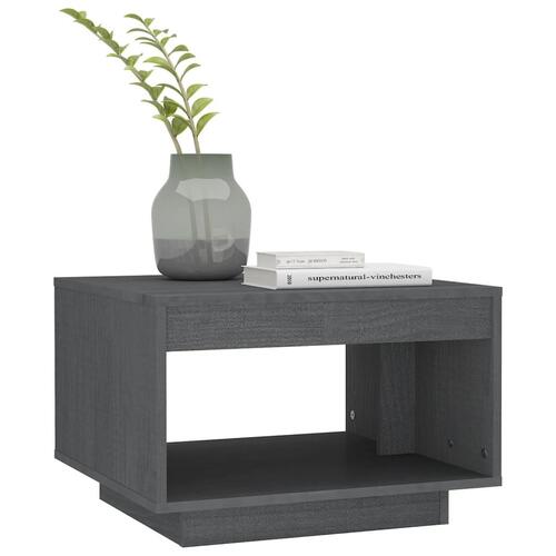 Sofabord 50x50x33,5 cm massivt fyrretræ grå