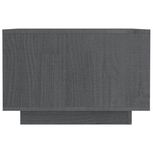 Sofabord 50x50x33,5 cm massivt fyrretræ grå