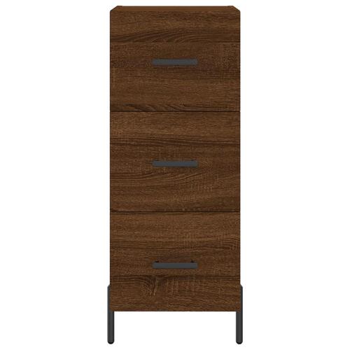 Skænk 34,5x34x90 cm konstrueret træ brun egetræsfarve