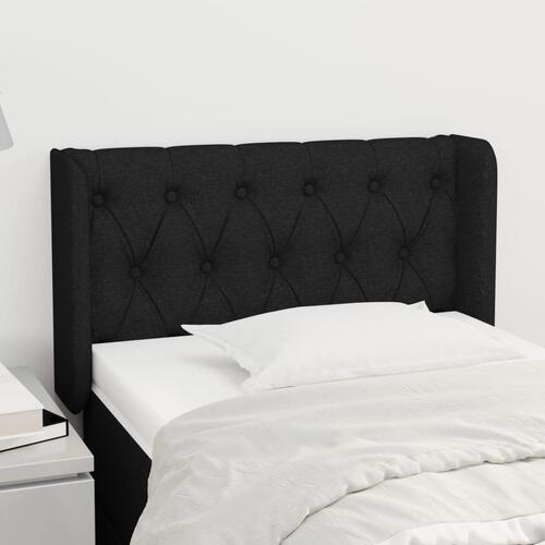 Sengegavl med kanter 83x16x78/128 cm stof sort