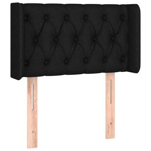 Sengegavl med kanter 83x16x78/128 cm stof sort