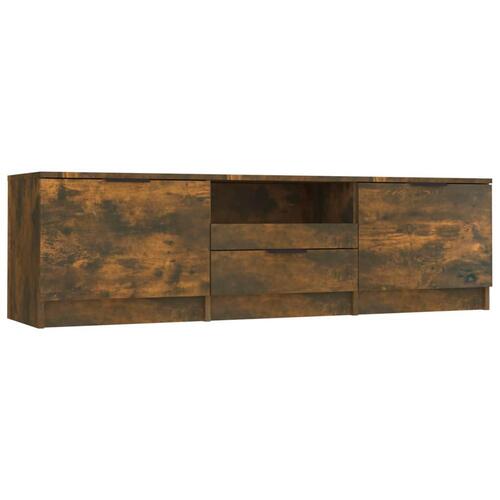 Tv-bord 140x35x40 cm konstrueret træ røget egetræsfarve
