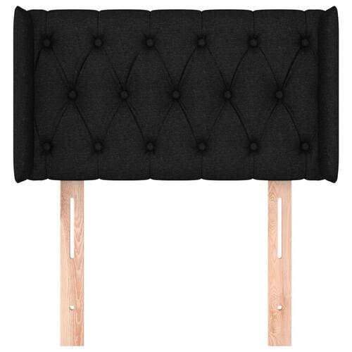 Sengegavl med kanter 83x16x78/128 cm stof sort