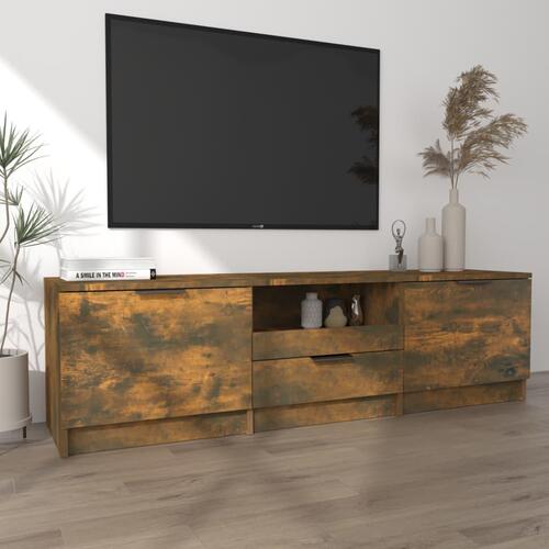 Tv-bord 140x35x40 cm konstrueret træ røget egetræsfarve