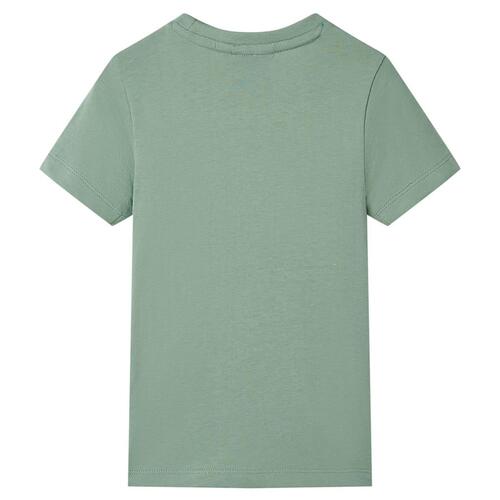 Kortærmet T-shirt til børn str. 140 kakifarvet