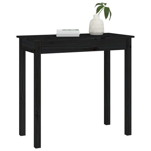 Konsolbord 80x40x75 cm massivt fyrretræ sort