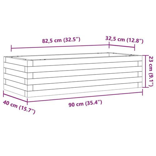 Plantekasse 90x40x23 cm massivt fyrretræ