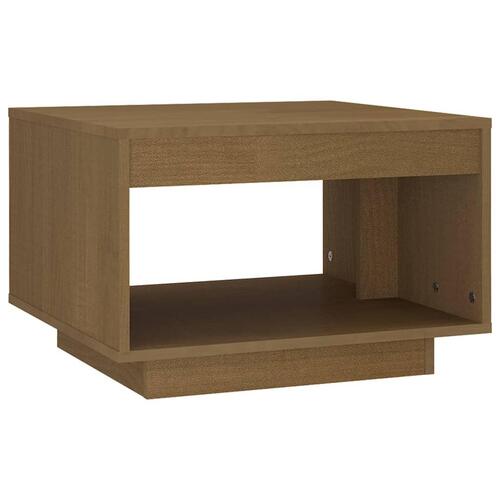 Sofabord 50x50x33,5 cm massivt fyrretræ gyldenbrun