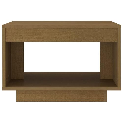 Sofabord 50x50x33,5 cm massivt fyrretræ gyldenbrun