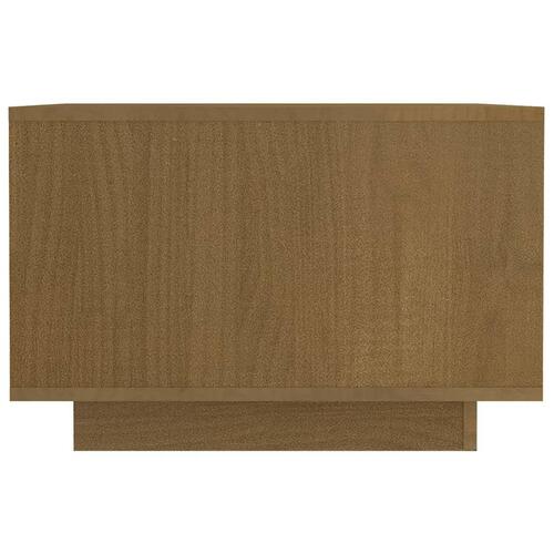 Sofabord 50x50x33,5 cm massivt fyrretræ gyldenbrun