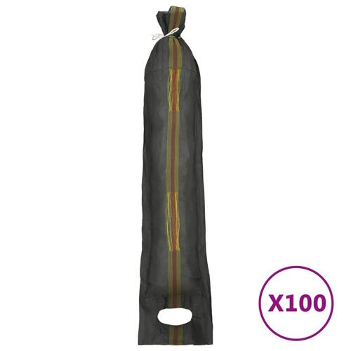 Sandsække 100 stk. 103x25 cm HDPE mørkegrøn