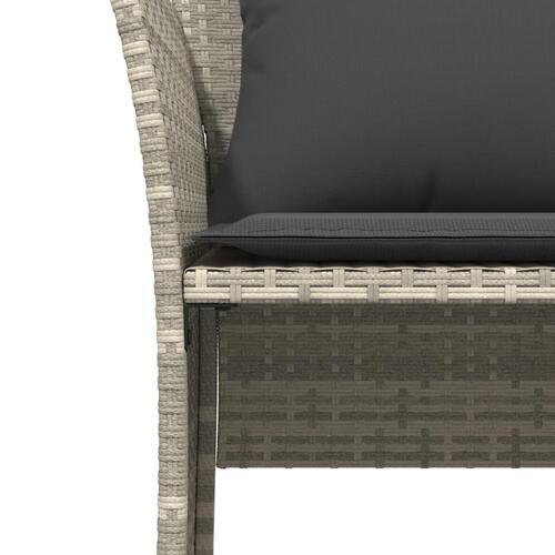Havestol med fodskammel polyrattan grå