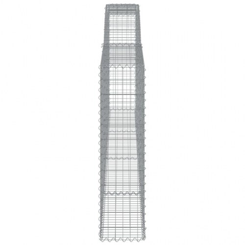 Buede gabionkurve - 2 stk. 400×30×120/140 cm i galvaniseret jern