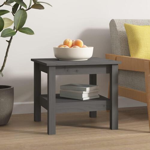 Sofabord 45x45x40 cm massivt fyrretræ grå