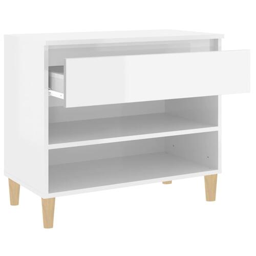 Skoreol 70x36x60 cm konstrueret træ hvid højglans