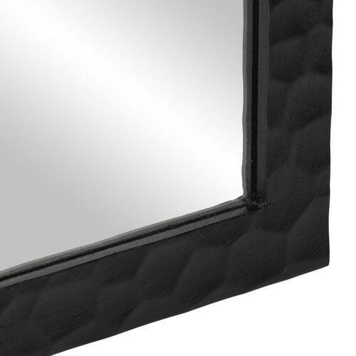 Badeværelsesspejl 50x70x2,5 cm massivt mangotræ og glas sort