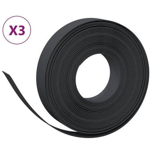 Græskanter 3 stk. 10 m 10 cm polyethylen sort