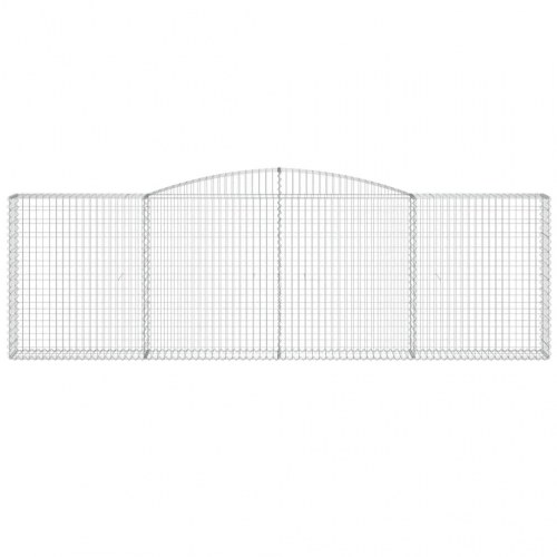 Buede gabionkurve - 8 stk. 400×30×120/140 cm i galvaniseret jern