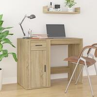 Skrivebord 100x49x75 cm konstrueret træ sonoma-eg