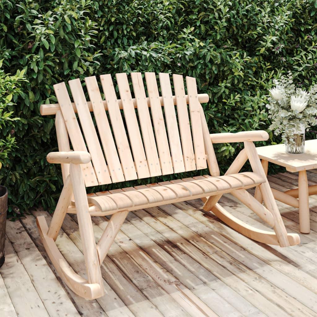 2-personers havebænk med gyngefunktion 123x96x102 cm grantræ