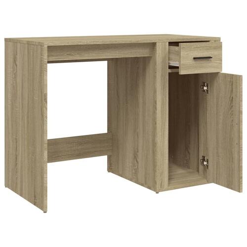 Skrivebord 100x49x75 cm konstrueret træ sonoma-eg