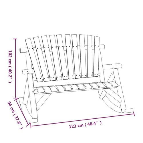 2-personers havebænk med gyngefunktion 123x96x102 cm grantræ