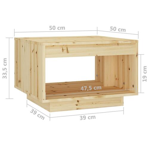 Sofabord 50x50x33,5 cm massivt grantræ