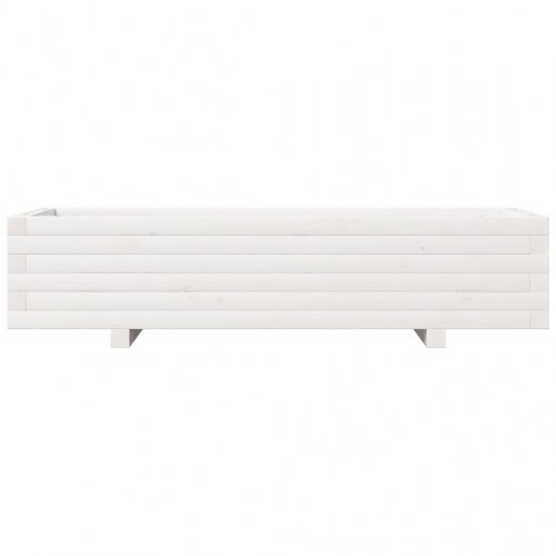 Plantekasse 110x40x26,5 cm massivt fyrretræ hvid