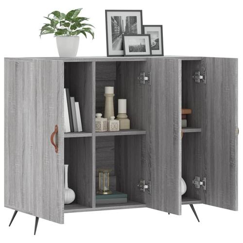 Skab 90x34x80 cm konstrueret træ grå sonoma-eg