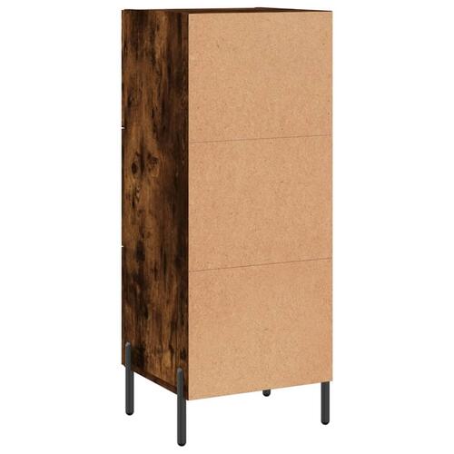 Skænk 34,5x34x90 cm konstrueret træ røget egetræsfarve