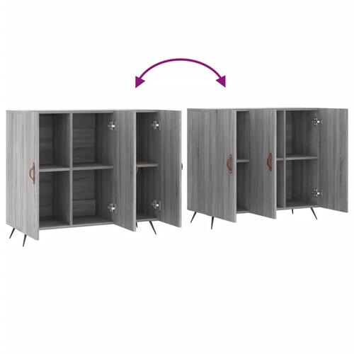 Skab 90x34x80 cm konstrueret træ grå sonoma-eg