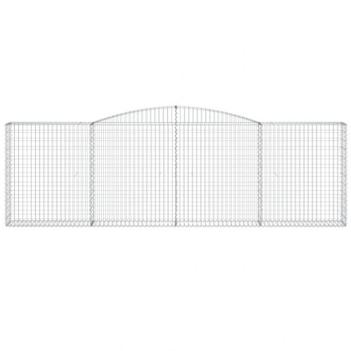 Buede gabionkurve - 5 stk. 400×30×120/140 cm i galvaniseret jern