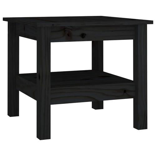 Sofabord 45x45x40 cm massivt fyrretræ sort