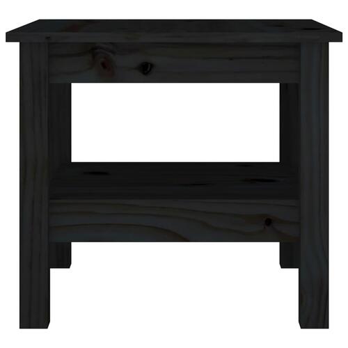 Sofabord 45x45x40 cm massivt fyrretræ sort