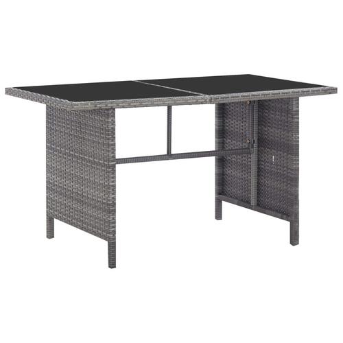 Haveloungesæt 6 dele med hynder polyrattan grå