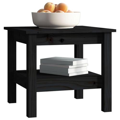 Sofabord 45x45x40 cm massivt fyrretræ sort
