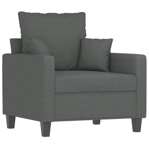 3 personers sofa med puder stof mørkegrå