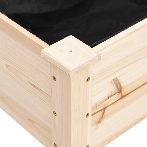 Plantekasse med hjul og foring 118×59×80 cm - massivt fyrretræ