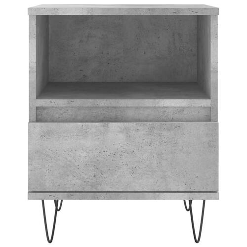 Sengebord 40x35x50 cm konstrueret træ betongrå