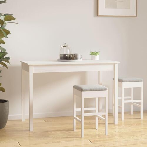 Spisebord 110x55x75 cm massivt fyrretræ hvid