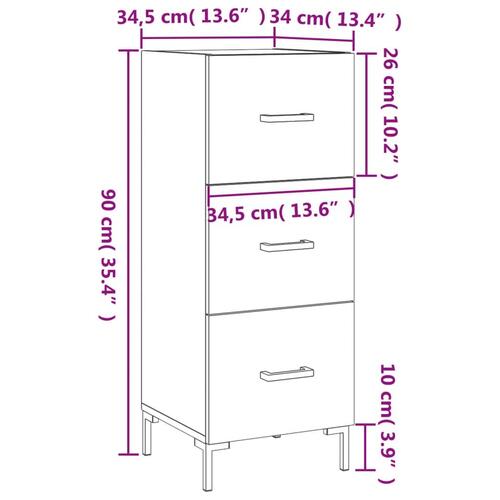 Skænk 34,5x34x90 cm konstrueret træ betongrå
