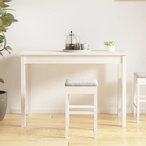 Spisebord 110x55x75 cm massivt fyrretræ hvid