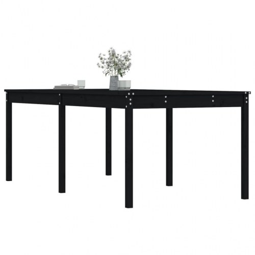 Havebord 203,5x100x76 cm massivt fyrretræ sort