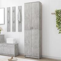 Garderobeskab 55x25x189 cm konstrueret træ betongrå