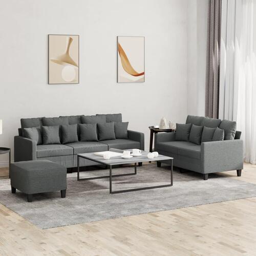 3 personers sofa med hynder stof mørkegrå
