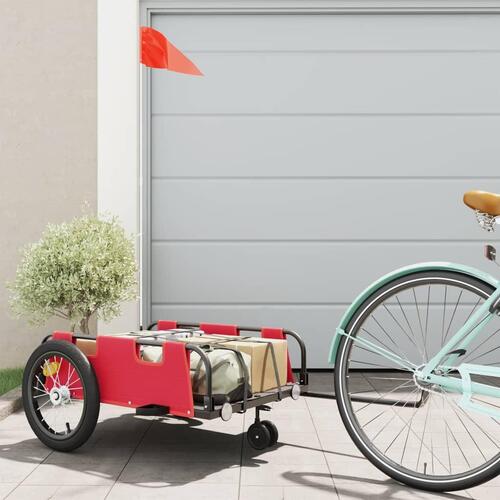 Cykeltrailer oxfordstof og jern rød