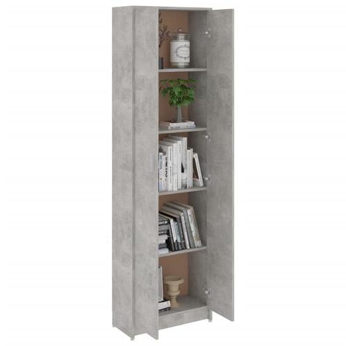 Garderobeskab 55x25x189 cm konstrueret træ betongrå