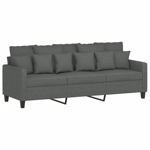 3 personers sofa med hynder stof mørkegrå